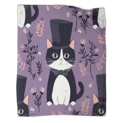 Cartoon Gatto Coperta in Pile Stampata 3D Morbida e Confortevole per Divano Letto Ufficio