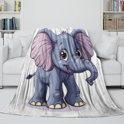 Éléphant Plaid en Polaire Imprimé 3D Couverture Douce Confortable pour Canapé Lit Bureau