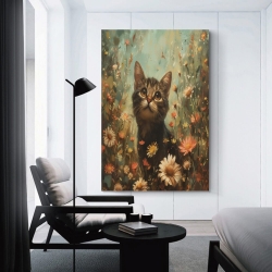 Cute Chat Peinture sur toile sans cadre, impressions posters art mural pour déco maison chambre bureau