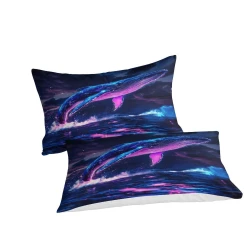 Baleine Housse de Couette Imprimée 3D Douce 3 Pièces Literie Garçons Filles