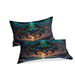 Mythe de l'horreur Cthulhu Housse de Couette Imprimée 3D Douce 3 Pièces Literie Garçons Filles