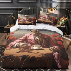 Crâne Housse de Couette Imprimée 3D Douce 3 Pièces Literie Garçons Filles