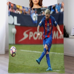 Lionel Messi Plaid en Polaire Imprimé 3D Couverture Douce Confortable pour Canapé Lit Bureau