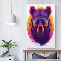 Ours noir Peinture sur toile sans cadre, impressions posters art mural pour déco maison chambre bureau