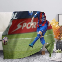 Lionel Messi Plaid en Polaire Imprimé 3D Couverture Douce Confortable pour Canapé Lit Bureau