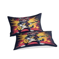 Chat Housse de Couette Imprimée 3D Douce 3 Pièces Literie Garçons Filles