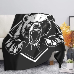 Ours noir Plaid en Polaire Imprimé 3D Couverture Douce Confortable pour Canapé Lit Bureau