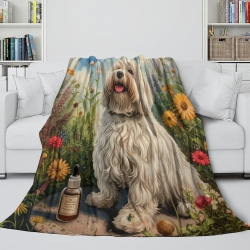 Havana Chien Plaid en Polaire Imprimé 3D Couverture Douce Confortable pour Canapé Lit Bureau