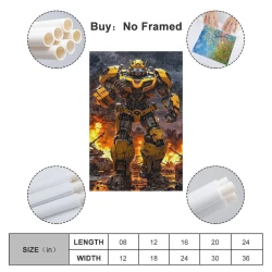 Transformers Bumblebee Unframed Canvas Painting, Wall Art Poster Prints for Home Bedroom Office Decoration