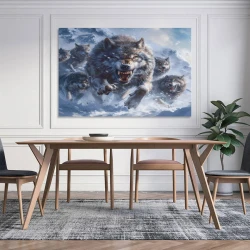 Loup Peinture sur toile sans cadre, impressions posters art mural pour déco maison chambre bureau