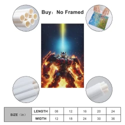 Transformers Optimus Prime Peinture sur toile sans cadre, impressions posters art mural pour déco maison chambre bureau