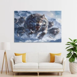 Loup Peinture sur toile sans cadre, impressions posters art mural pour déco maison chambre bureau