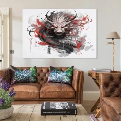 oriental Dragon Peinture sur toile sans cadre, impressions posters art mural pour déco maison chambre bureau