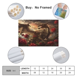 Dragon Peinture sur toile sans cadre, impressions posters art mural pour déco maison chambre bureau