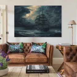 Voilier Peinture sur toile sans cadre, impressions posters art mural pour déco maison chambre bureau
