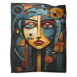 Art abstrait Femmes Plaid en Polaire Imprimé 3D Couverture Douce Confortable pour Canapé Lit Bureau