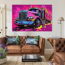Gros camion Peinture sur toile sans cadre, impressions posters art mural pour déco maison chambre bureau