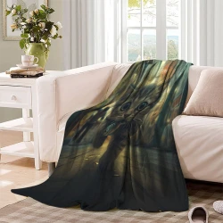 Dwarf Chat Plaid en Polaire Imprimé 3D Couverture Douce Confortable pour Canapé Lit Bureau