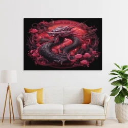 oriental Dragón Pintura en lienzo sin marco, impresiones de pósters arte pared para decoración hogar dormitorio oficina