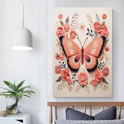 Papillon Peinture sur toile sans cadre, impressions posters art mural pour déco maison chambre bureau