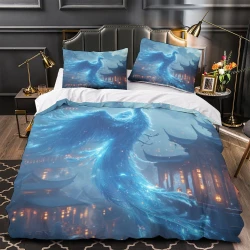 Phoenix Housse de Couette Imprimée 3D Douce 3 Pièces Literie Garçons Filles