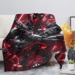Marvel Deadpool Plaid en Polaire Imprimé 3D Couverture Douce Confortable pour Canapé Lit Bureau