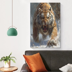 Tigre Peinture sur toile sans cadre, impressions posters art mural pour déco maison chambre bureau