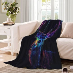 Renna Coperta in Pile Stampata 3D Morbida e Confortevole per Divano Letto Ufficio