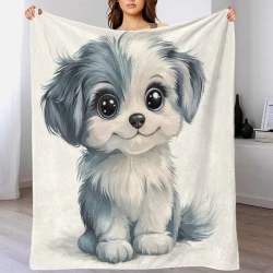 Poodle Chien Plaid en Polaire Imprimé 3D Couverture Douce Confortable pour Canapé Lit Bureau