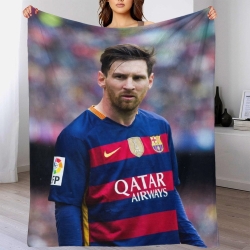 Lionel Messi Plaid en Polaire Imprimé 3D Couverture Douce Confortable pour Canapé Lit Bureau