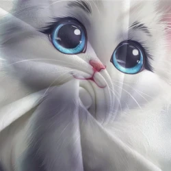 Cute Chat Housse de Couette Imprimée 3D Douce 3 Pièces Literie Garçons Filles