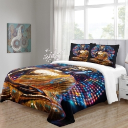 Bouddha Housse de Couette Imprimée 3D Douce 3 Pièces Literie Garçons Filles