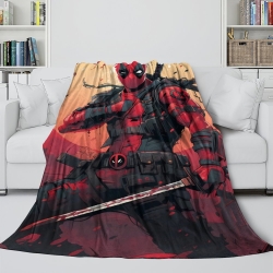 Marvel Deadpool Plaid en Polaire Imprimé 3D Couverture Douce Confortable pour Canapé Lit Bureau