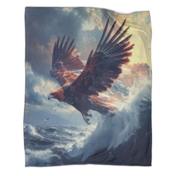 Aigle Plaid en Polaire Imprimé 3D Couverture Douce Confortable pour Canapé Lit Bureau