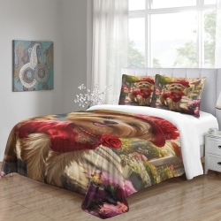 Yorkshire Terrier Housse de Couette Imprimée 3D Douce 3 Pièces Literie Garçons Filles