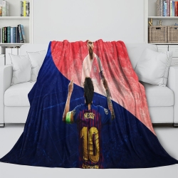 Lionel Messi Plaid en Polaire Imprimé 3D Couverture Douce Confortable pour Canapé Lit Bureau