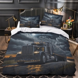 Gros camion Housse de Couette Imprimée 3D Douce 3 Pièces Literie Garçons Filles
