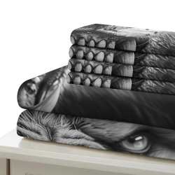 Loup Housse de Couette Imprimée 3D Douce 3 Pièces Literie Garçons Filles