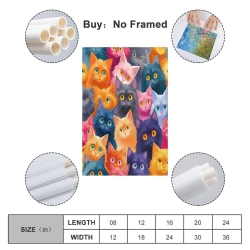 Chat Peinture sur toile sans cadre, impressions posters art mural pour déco maison chambre bureau