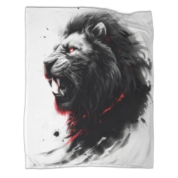 Lion Plaid en Polaire Imprimé 3D Couverture Douce Confortable pour Canapé Lit Bureau