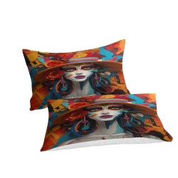 Art abstrait Femmes Housse de Couette Imprimée 3D Douce 3 Pièces Literie Garçons Filles