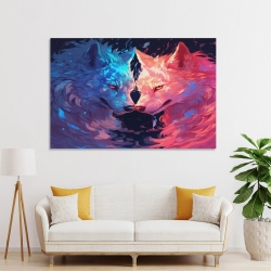 Loup Peinture sur toile sans cadre, impressions posters art mural pour déco maison chambre bureau
