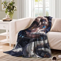 Tueur de démons: Demon Slayer Plaid en Polaire Imprimé 3D Couverture Douce Confortable pour Canapé Lit Bureau