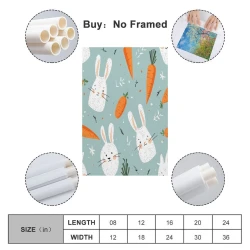 Lapin Petit lapin Peinture sur toile sans cadre, impressions posters art mural pour déco maison chambre bureau
