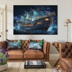 Voilier Peinture sur toile sans cadre, impressions posters art mural pour déco maison chambre bureau