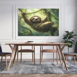 Paresseux Peinture sur toile sans cadre, impressions posters art mural pour déco maison chambre bureau