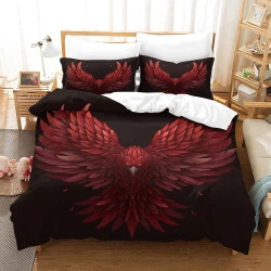 Aigle Housse de Couette Imprimée 3D Douce 3 Pièces Literie Garçons Filles