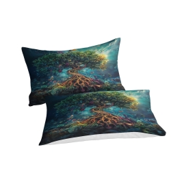 Arbre de vie Housse de Couette Imprimée 3D Douce 3 Pièces Literie Garçons Filles