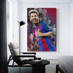 Lionel Messi Peinture sur toile sans cadre, impressions posters art mural pour déco maison chambre bureau