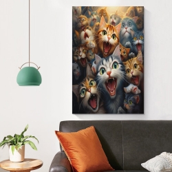 Chat Peinture sur toile sans cadre, impressions posters art mural pour déco maison chambre bureau